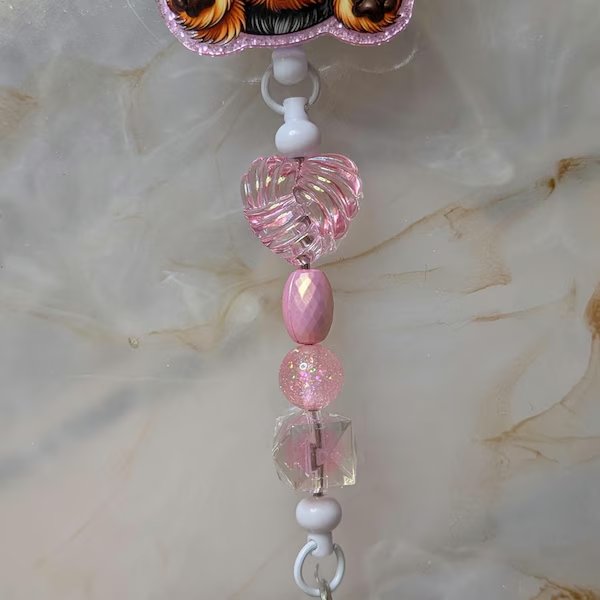 Dog Beaded Badge Reel