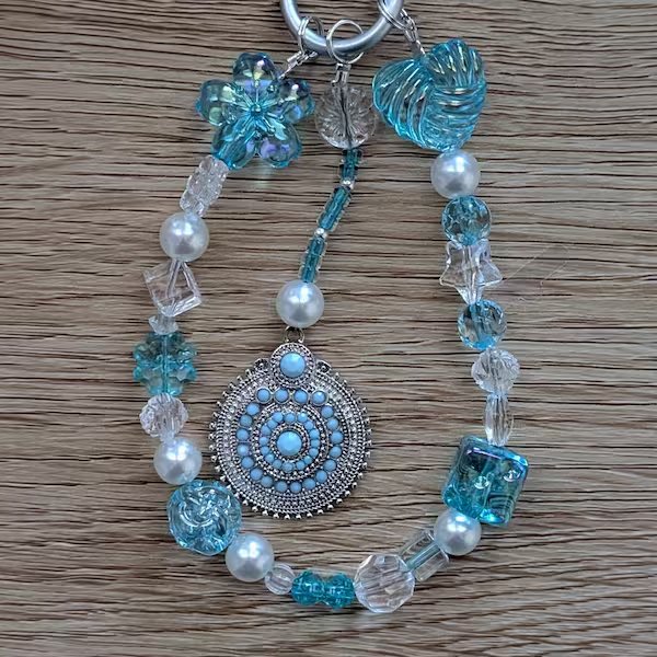 Mandala Blue Clear Keychain