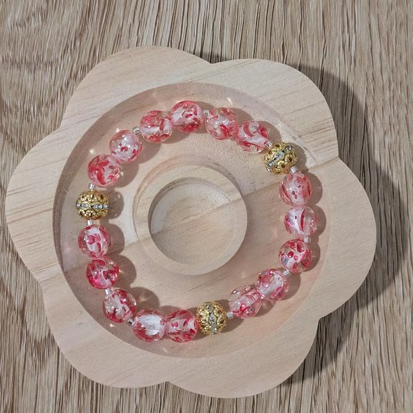 Pink Gold Beaded Bracelet