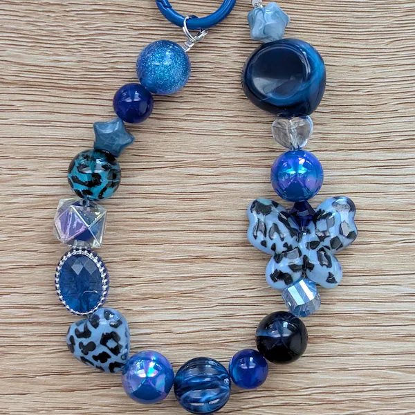 Blue Leopard Butterfly Keychain