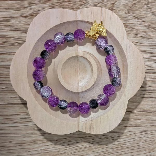 Gold Accents Beaded Keychain