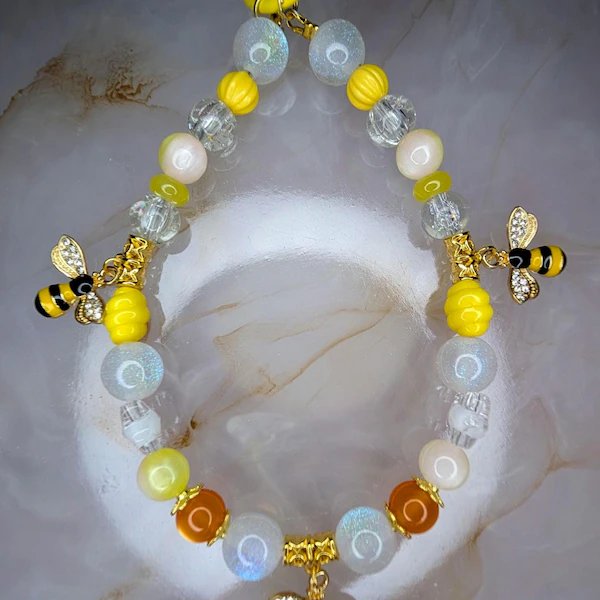 Bee Beaded Keychain