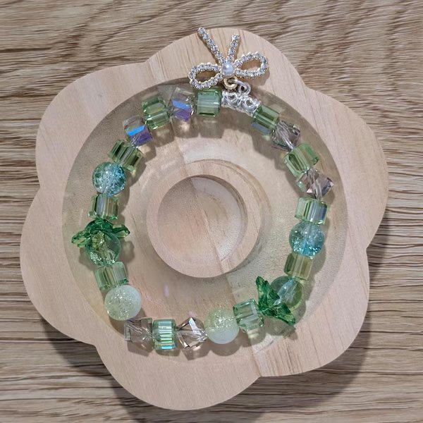 Pink Gold Key Beaded Bracelet