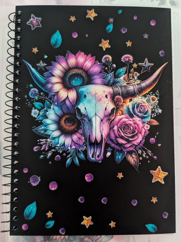 A5 Notebook - Bull flower